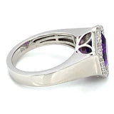 Anillo de cuarzo amatista en plata 925.