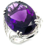 Anillo de cuarzo amatista en plata 925.
