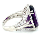 Anillo de cuarzo amatista en plata 925.