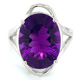 Anillo de cuarzo amatista en plata 925.