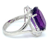 Anillo de cuarzo amatista en plata 925.