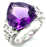 Anillo de cuarzo amatista en plata 925.