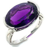 Anillo de cuarzo amatista en plata 925.