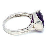 Anillo de cuarzo amatista en plata 925.