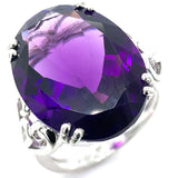 Anillo con cuarzo amatista en plata 925