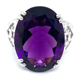 Anillo con cuarzo amatista en plata 925