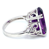 Anillo con cuarzo amatista en plata 925