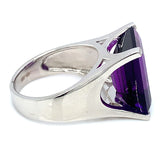 Anillo de cuarzo amatista en plata 925.