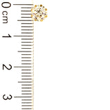 (LD) Aretes de bebé con diamantes de laboratorio en oro amarillo 14kt.