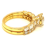 (LD) Set de anillos con diamantes de laboratorio en oro amarillo 14kt.