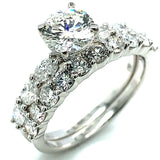 (LD) Set de anillos con diamantes de laboratorio en oro blanco 14kt.