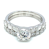 (LD) Set de anillos con diamantes de laboratorio en oro blanco 14kt.