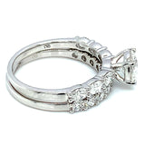 (LD) Set de anillos con diamantes de laboratorio en oro blanco 14kt.