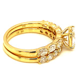 (LD) Set de anillos con diamantes de laboratorio en oro amarillo 14kt.