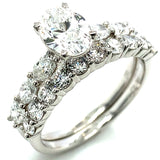 (LD) Set de anillos con diamantes de laboratorio en oro blanco 14kt.