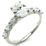 (LD) Set de anillos con diamantes de laboratorio en oro blanco 14kt.