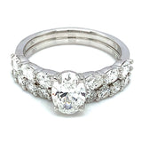 (LD) Set de anillos con diamantes de laboratorio en oro blanco 14kt.