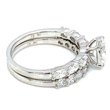 (LD) Set de anillos con diamantes de laboratorio en oro blanco 14kt.