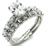 (LD) Set de anillos con diamantes de laboratorio en oro blanco 14kt.