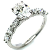 (LD) Set de anillos con diamantes de laboratorio en oro blanco 14kt.
