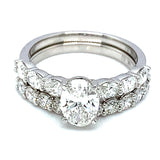 (LD) Set de anillos con diamantes de laboratorio en oro blanco 14kt.