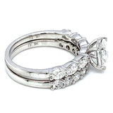 (LD) Set de anillos con diamantes de laboratorio en oro blanco 14kt.