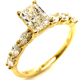 (LD) Set de anillos con diamantes de laboratorio en oro amarillo 14kt.