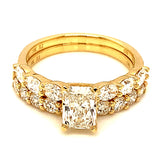 (LD) Set de anillos con diamantes de laboratorio en oro amarillo 14kt.