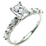 (LD) Set de anillos con diamantes de laboratorio en oro blanco 14kt.