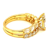 (LD) Set de anillos con diamantes de laboratorio en oro amarillo 14kt.