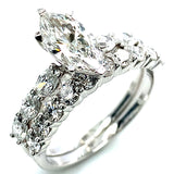 (LD) Set de anillos con diamantes de laboratorio en oro blanco 14kt.