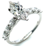 (LD) Set de anillos con diamantes de laboratorio en oro blanco 14kt.