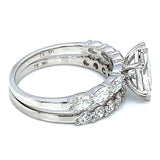 (LD) Set de anillos con diamantes de laboratorio en oro blanco 14kt.