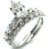 (LD) Set de anillos con diamantes de laboratorio en oro blanco 14kt.