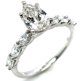 (LD) Set de anillos con diamantes de laboratorio en oro blanco 14kt.