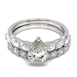 (LD) Set de anillos con diamantes de laboratorio en oro blanco 14kt.