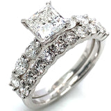 (LD) Set de anillos con diamantes de laboratorio en oro blanco 14kt.