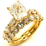 (LD) Set de anillos con diamantes de laboratorio en oro amarillo 14kt.