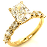 (LD) Set de anillos con diamantes de laboratorio en oro amarillo 14kt.