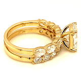 (LD) Set de anillos con diamantes de laboratorio en oro amarillo 14kt.