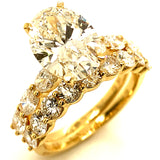 (LD) Set de anillos con diamantes de laboratorio en oro amarillo 14kt.