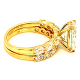 (LD) Set de anillos con diamantes de laboratorio en oro amarillo 14kt.