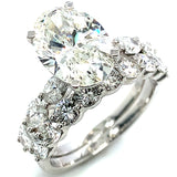 (LD) Set de anillos con diamantes de laboratorio en oro blanco 14kt.