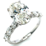 (LD) Set de anillos con diamantes de laboratorio en oro blanco 14kt.