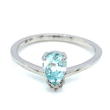 Anillo con cuarzo aguamarina en plata 925