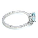 Anillo con cuarzo aguamarina en plata 925