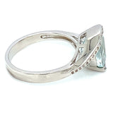 Anillo con cuarzo aguamarina en plata 925