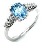 Anillo con cuarzo aguamarina en plata 925