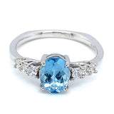 Anillo con cuarzo aguamarina en plata 925