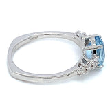 Anillo con cuarzo aguamarina en plata 925
